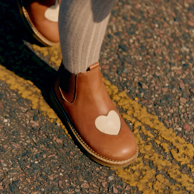 Angulus Chelseaboot Heart Cognac (maat 26-32)