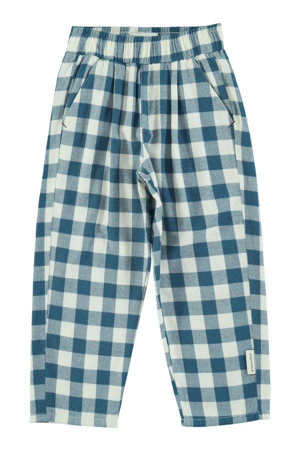 PiuPiuchick Unisex Trousers Blue & White Checkered
