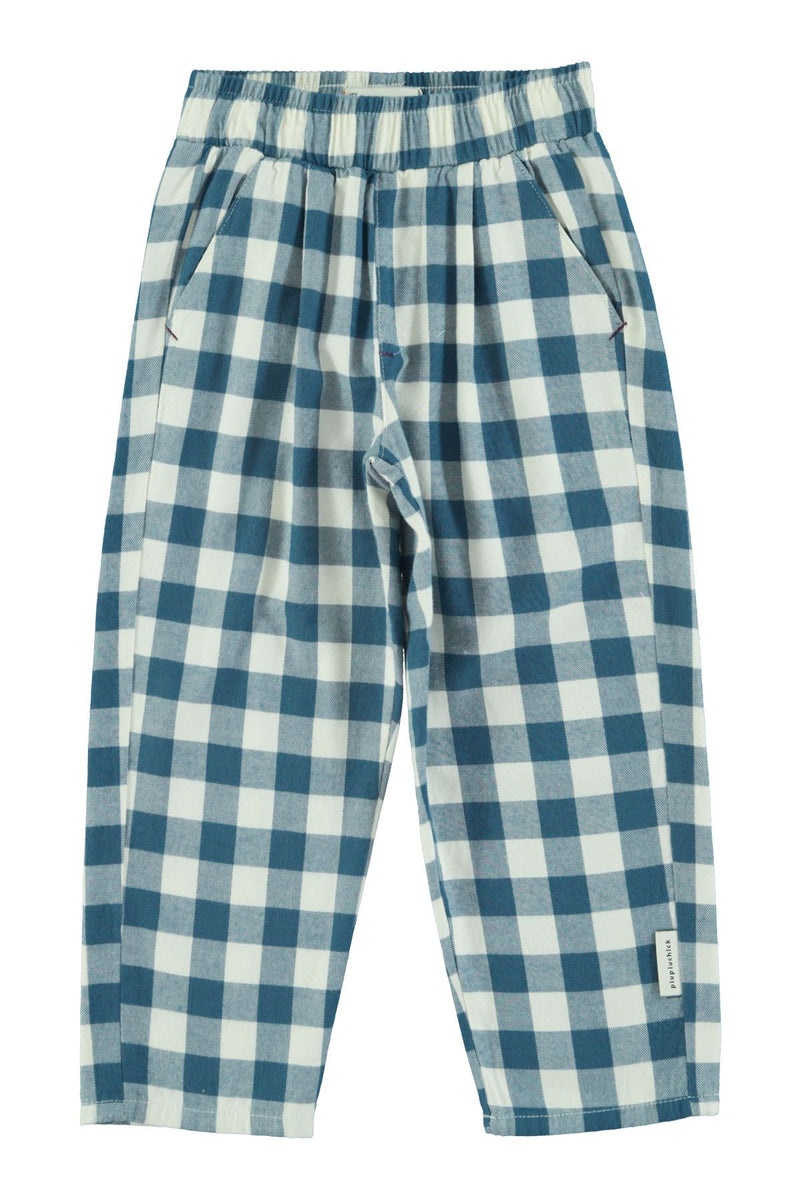 PiuPiuchick Unisex Trousers Blue & White Checkered