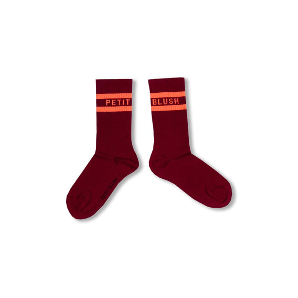 Petit Blush Sport Socks Bordeaux/Orange