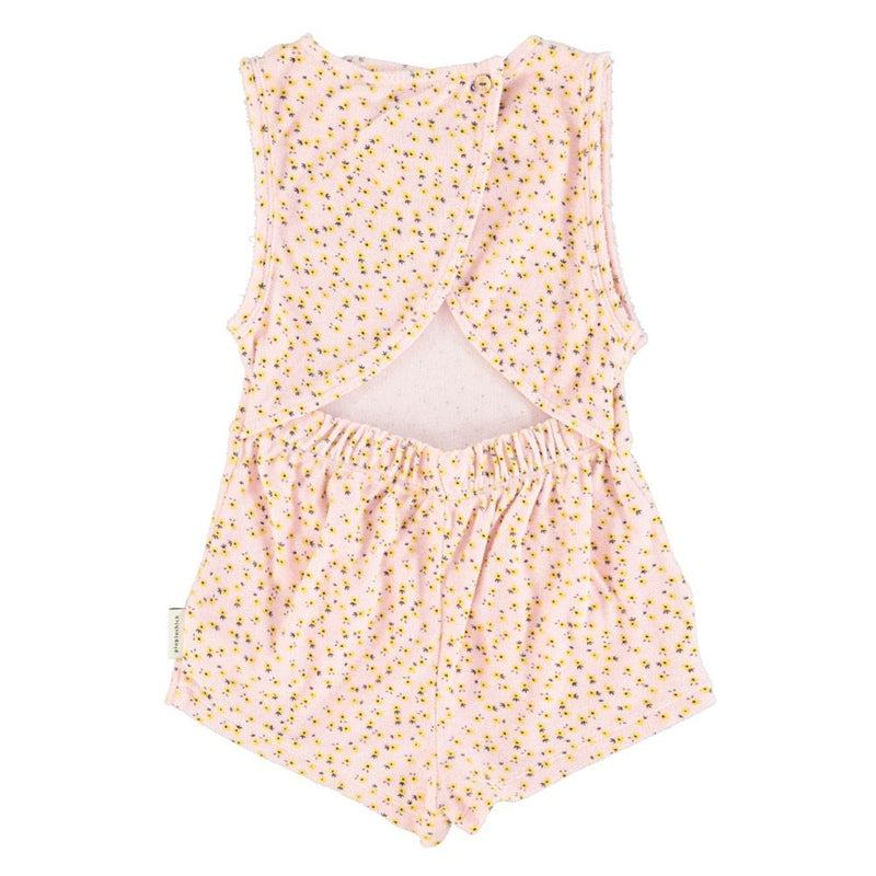 PiuPiuchick Short Jumpsuit Pink/Yellow Flowers