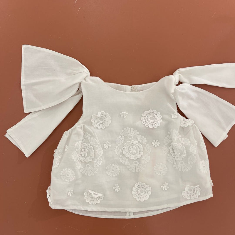 Simple Kids Curl Top Hemla White