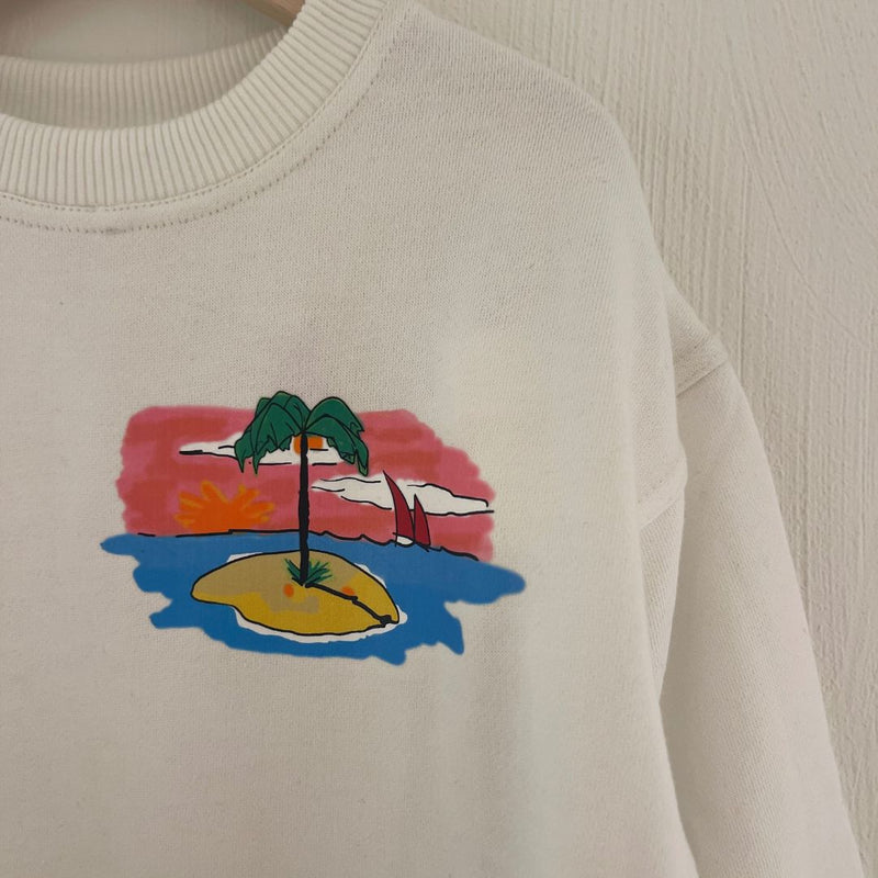 Simple Kids Island Sweater white