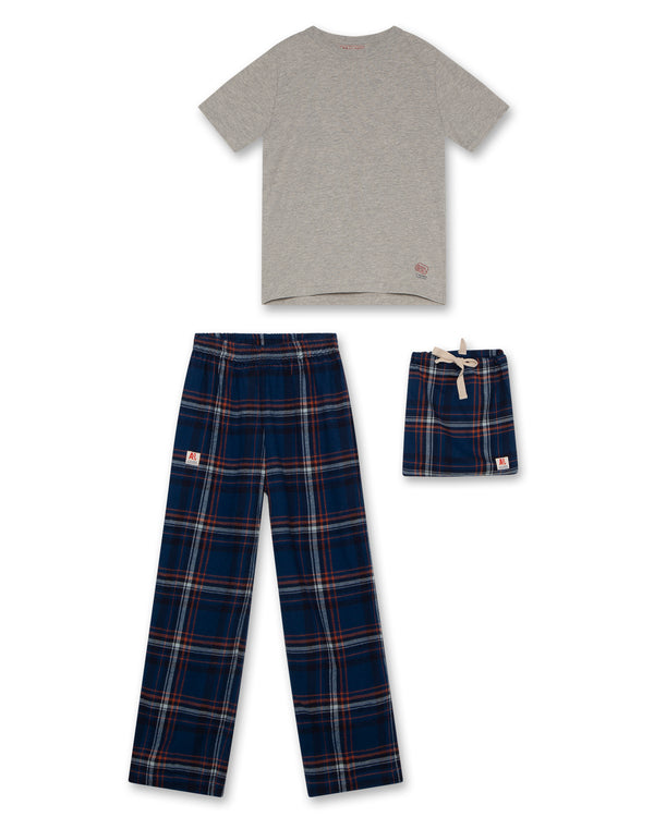 AO76 Le Pajama Pants + T-shirt Set Navy Diego Check