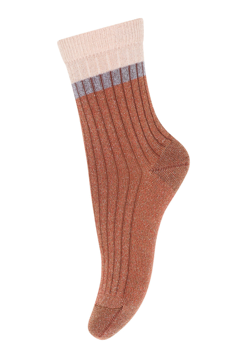 Mp Denmark Norma Glitter Socks Auburn