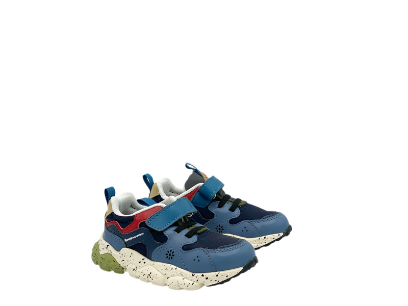Flower Mountain Blue Navy Rekveters (maat 26-36)