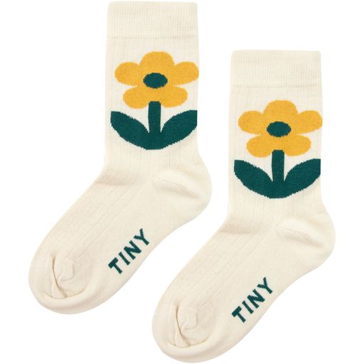 Tiny Cottons Flower Medium Socks Light Cream