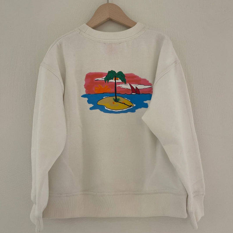 Simple Kids Island Sweater white