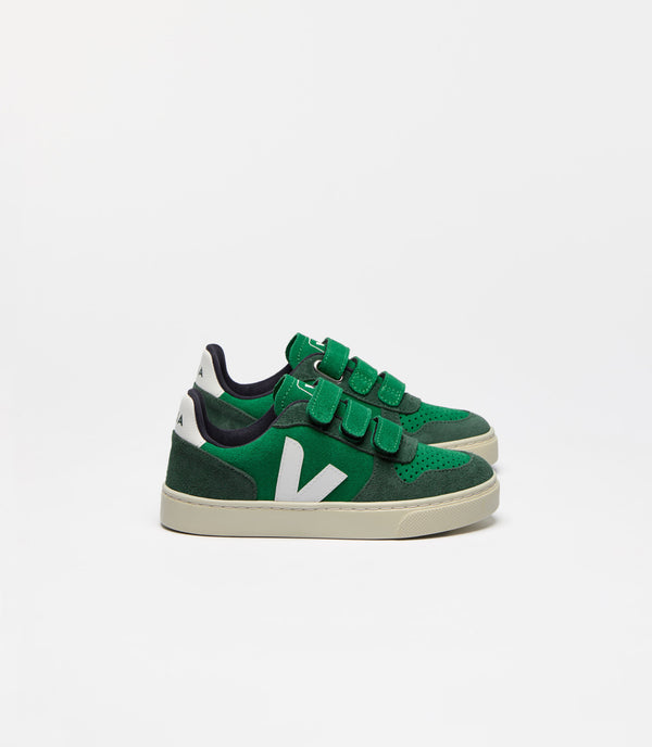 Veja Sneaker Small V-10 Suede Emeraude White (maat 27-32)