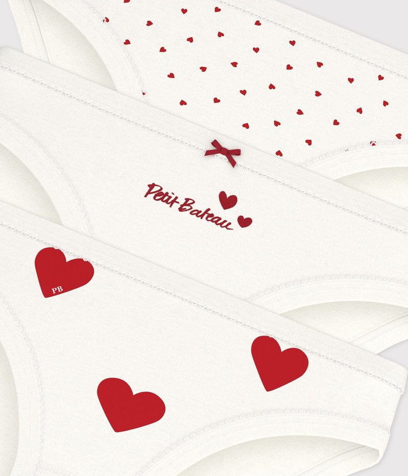 Petit Bateau Set Van 3 Slips Hearts