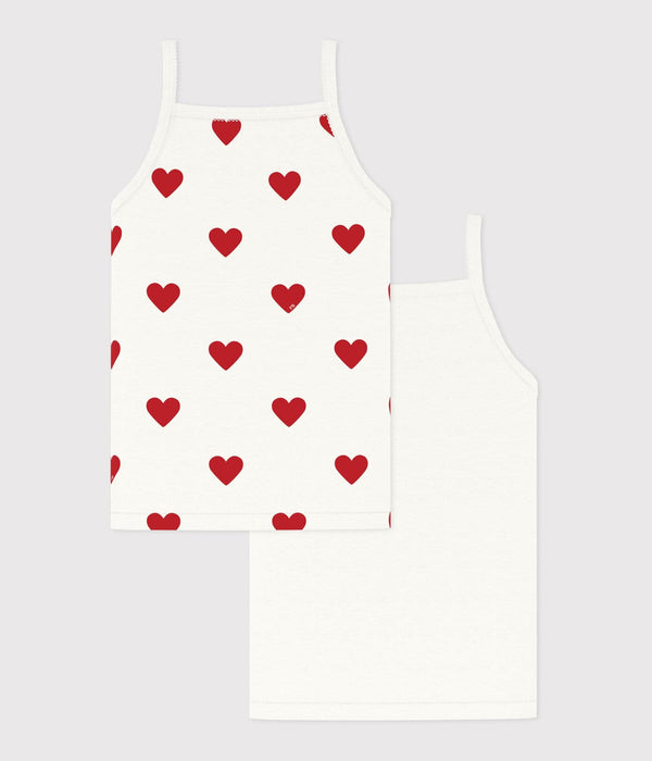 Petit Bateau Set Onderhemdjes Met Fijne Bandjes Hearts