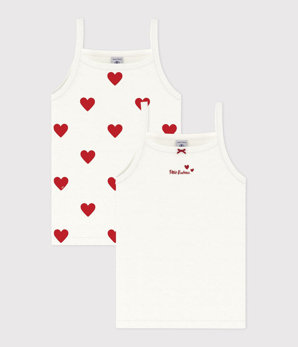 Petit Bateau Set Onderhemdjes Met Fijne Bandjes Hearts