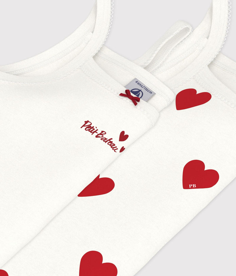 Petit Bateau Set Onderhemdjes Met Fijne Bandjes Hearts