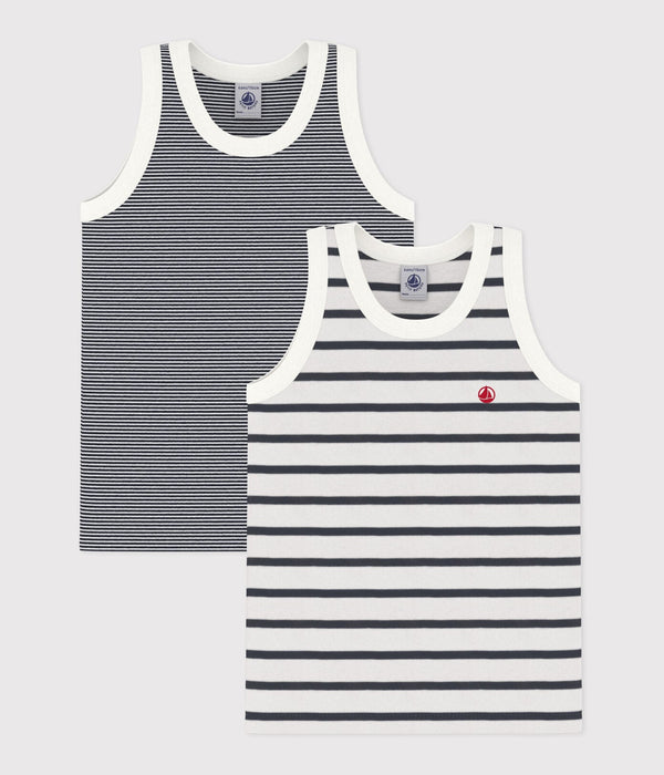 Petit Bateau Set Gestreepte Onderhemdjes