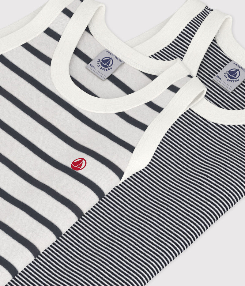 Petit Bateau Set Gestreepte Onderhemdjes