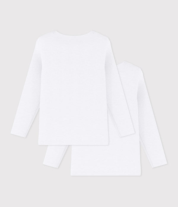 Petit Bateau Set Witte T-shirts Met Lange Mouwen