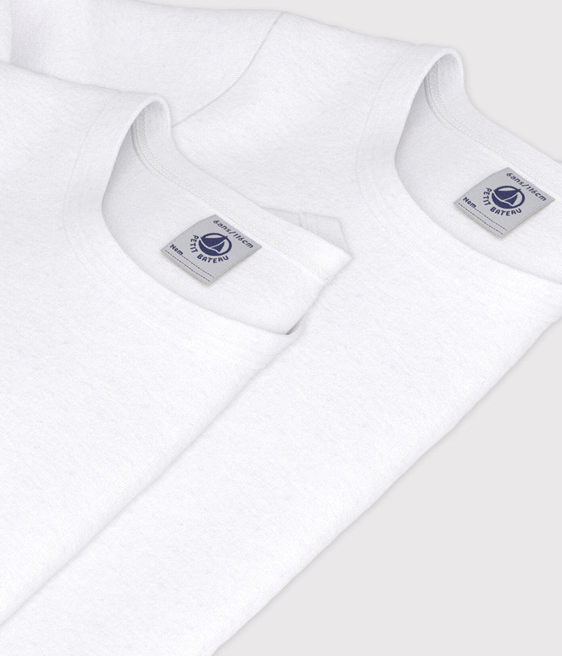 Petit Bateau Set Witte T-shirts Met Lange Mouwen