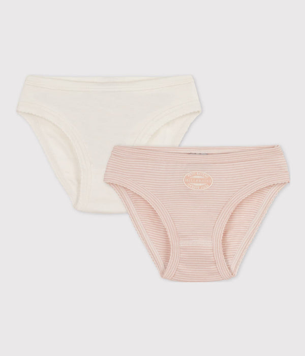 Petit Bateau Set Slips Met Fijne Streepjes Pink