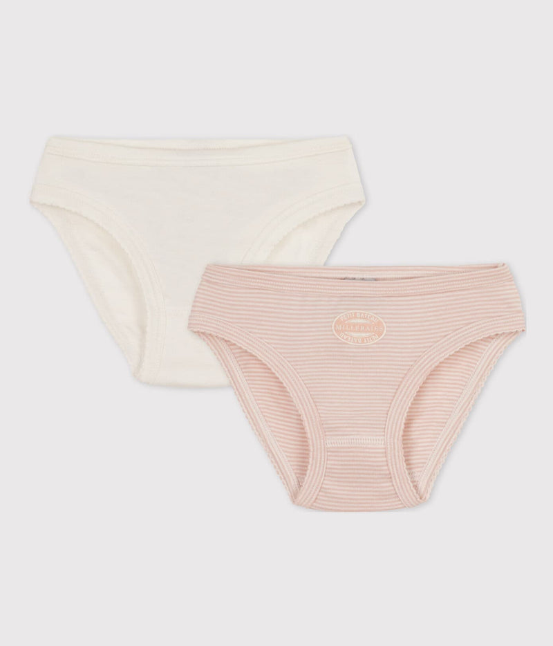 Petit Bateau Set Slips Met Fijne Streepjes Pink