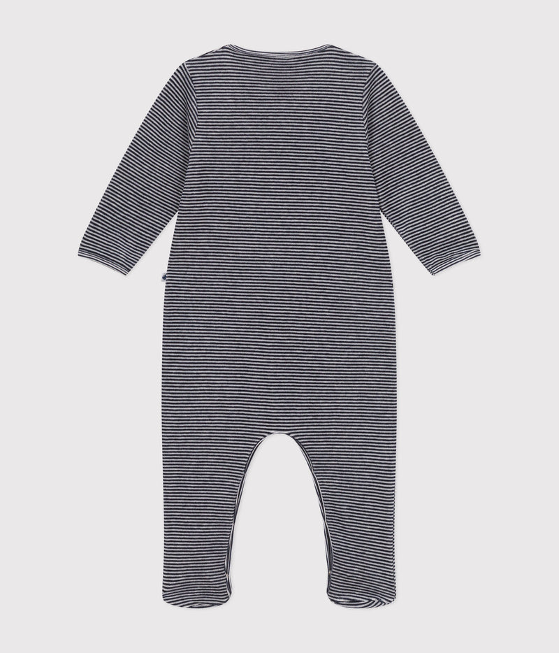 Petit Bateau Fluwelen Baby Pyjama Smoking/Marshmallow je'taime