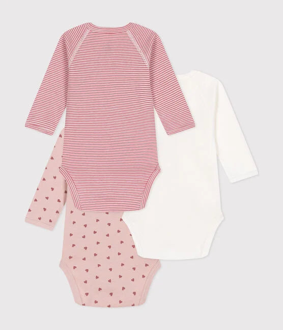 Petit Bateau Set Van 3 Overslagbody's Pink