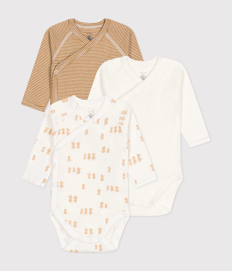 Petit Bateau Set Van 3 Overslagbody's Natural