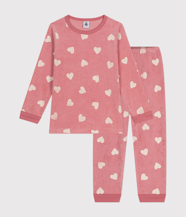 Petit Bateau Fluwelen Pyjama Rosewood/Marshmallow