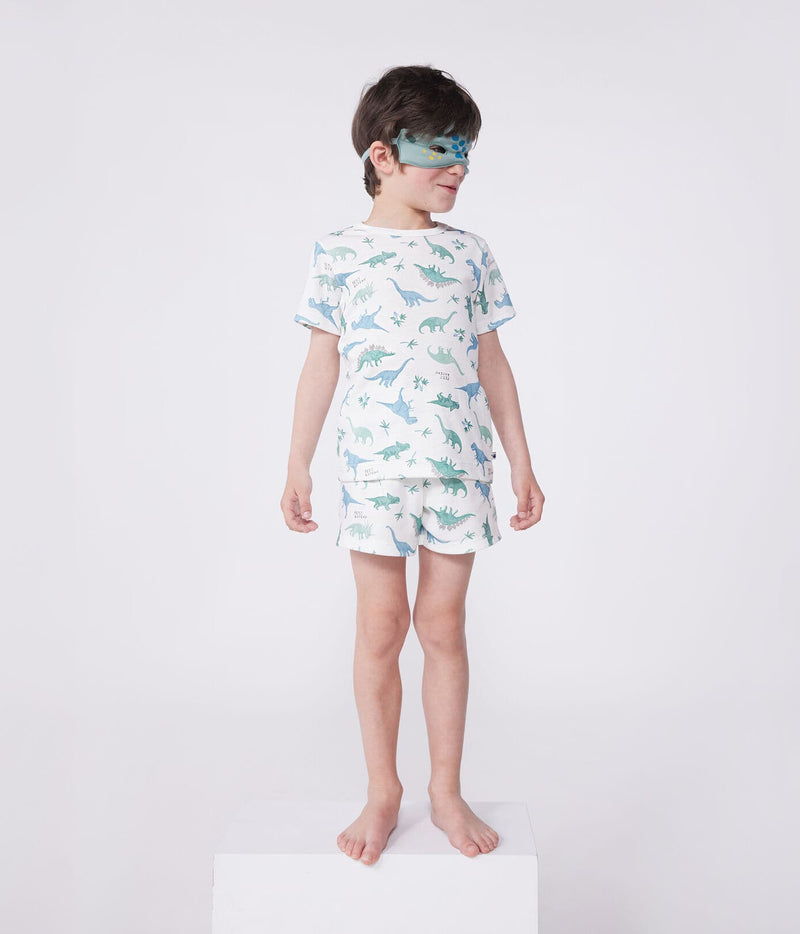 Petit Bateau Korte Katoenen Verkleedpyjama met Dinosaurusprint