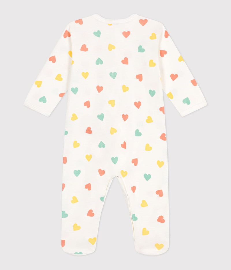 Petit Bateau Katoenen Babypyjama met Hartjesprint