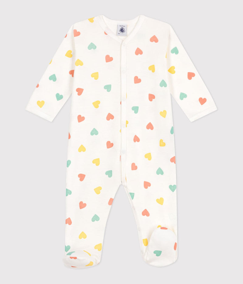 Petit Bateau Katoenen Babypyjama met Hartjesprint