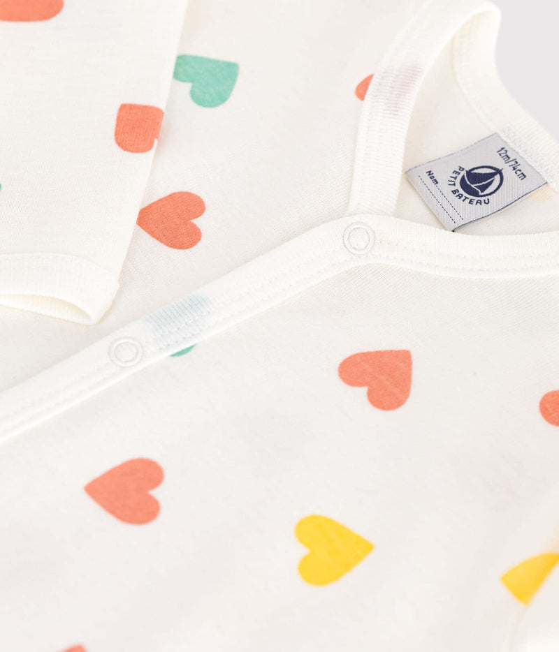 Petit Bateau Katoenen Babypyjama met Hartjesprint