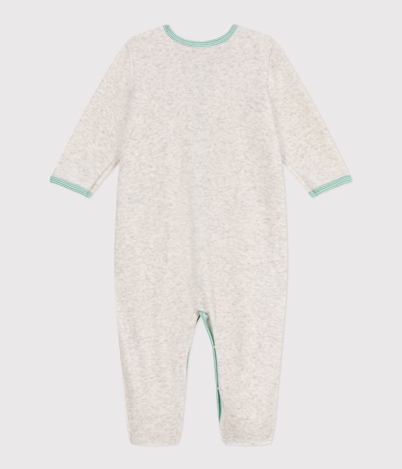 Petit Bateau Effen Fluwelen Babypyjama