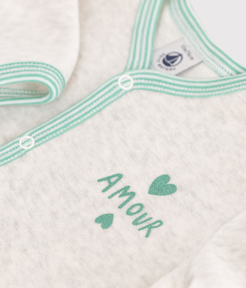 Petit Bateau Effen Fluwelen Babypyjama