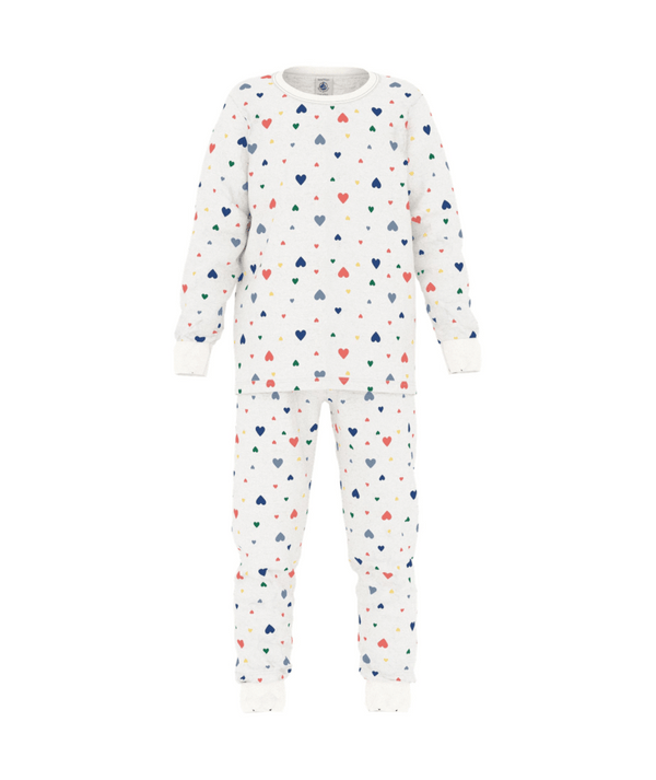 Petit Bateau Pyjama Different Hearts Marshmallow/Multico