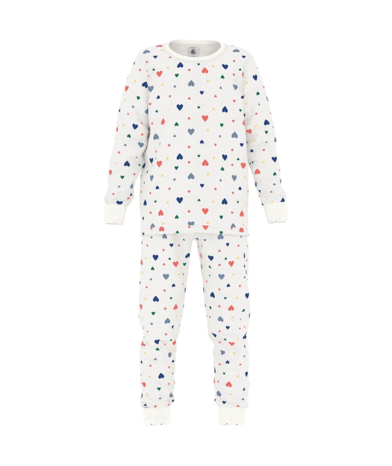 Petit Bateau Pyjama Different Hearts Marshmallow/Multico