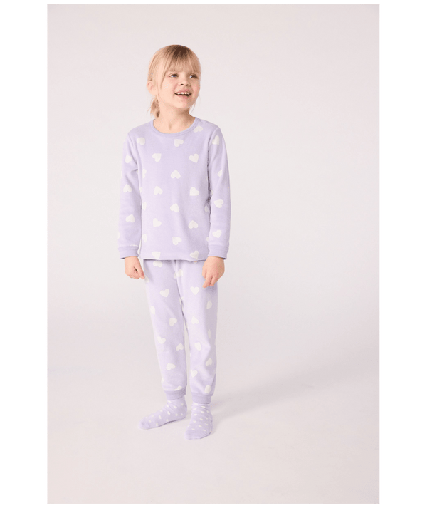 Petit Bateau Pyjama Purple Hearts Squaw/Marshmallow