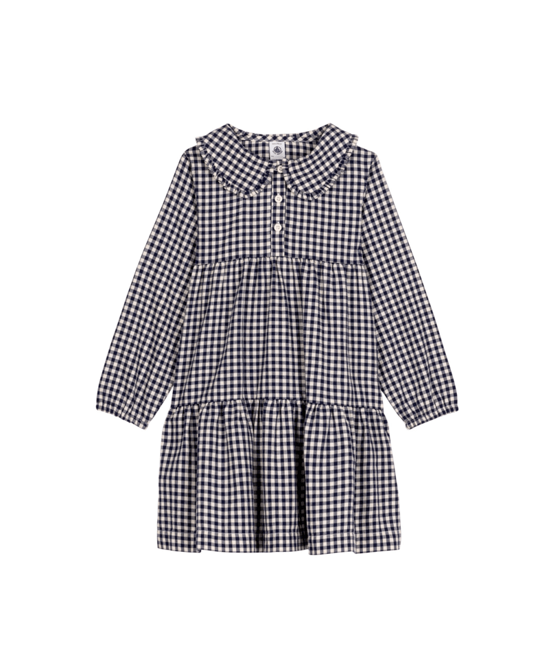Petit Bateau Checkered Dress Soir/Milk