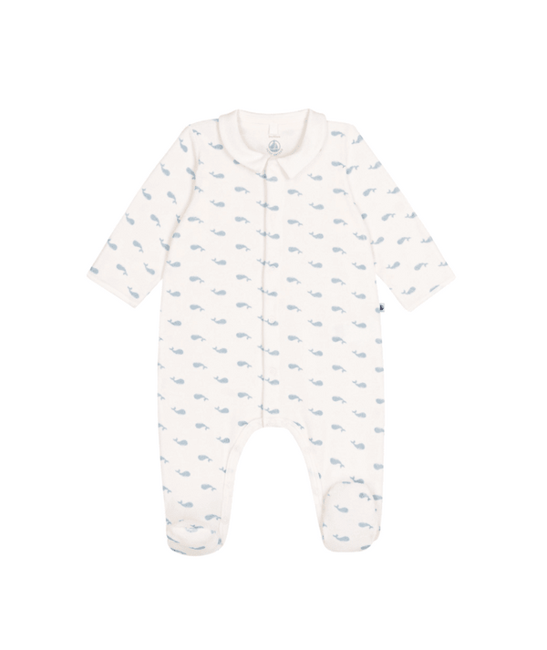 Petit Bateau Babypyjama Whales Marshmallow/Adriatic