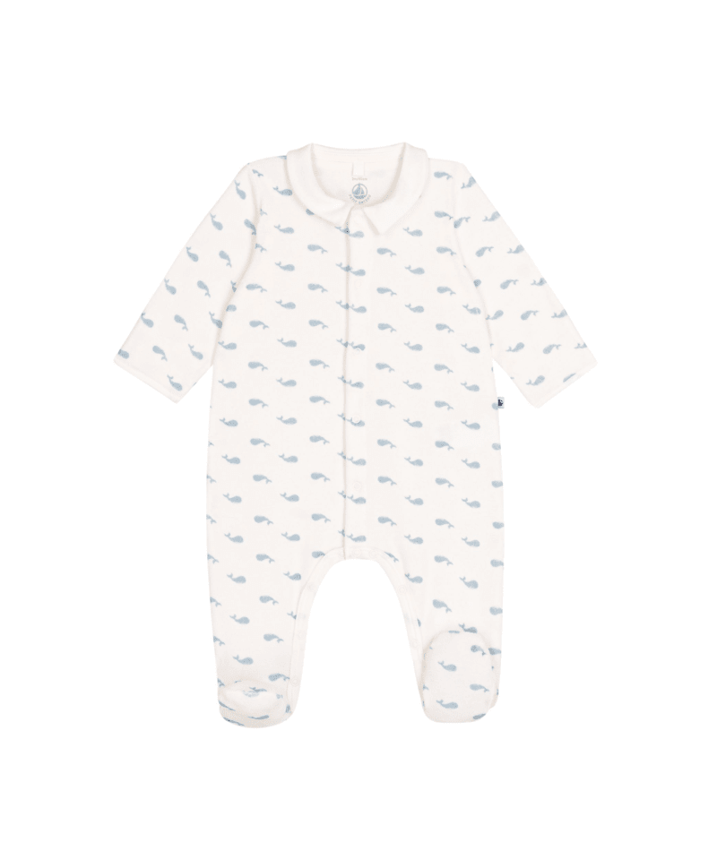 Petit Bateau Babypyjama Whales Marshmallow/Adriatic