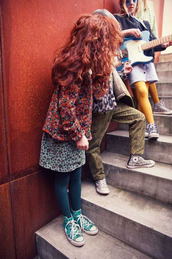 PiuPiuchick Short Skirt Green w/ Animal Print