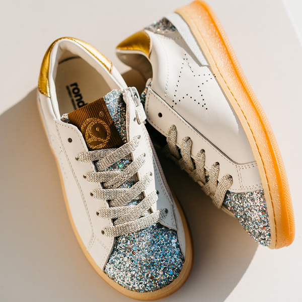 Rondinella Witte Basketter Glitter (maat 27-35)