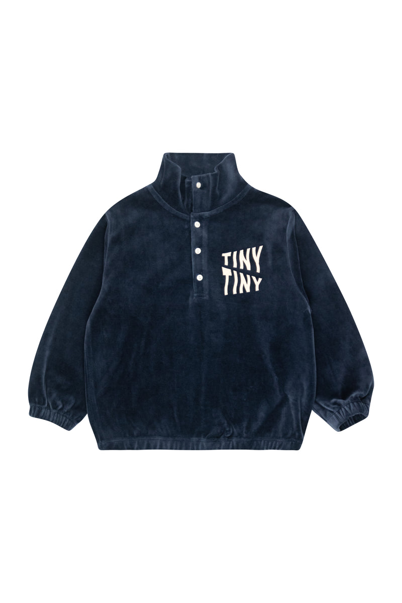 Tiny Cottons Waves Mocknecks Sweatshirt Navy