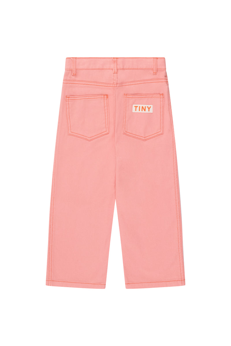 Tiny Cottons Straight Contrast Jeans Peach