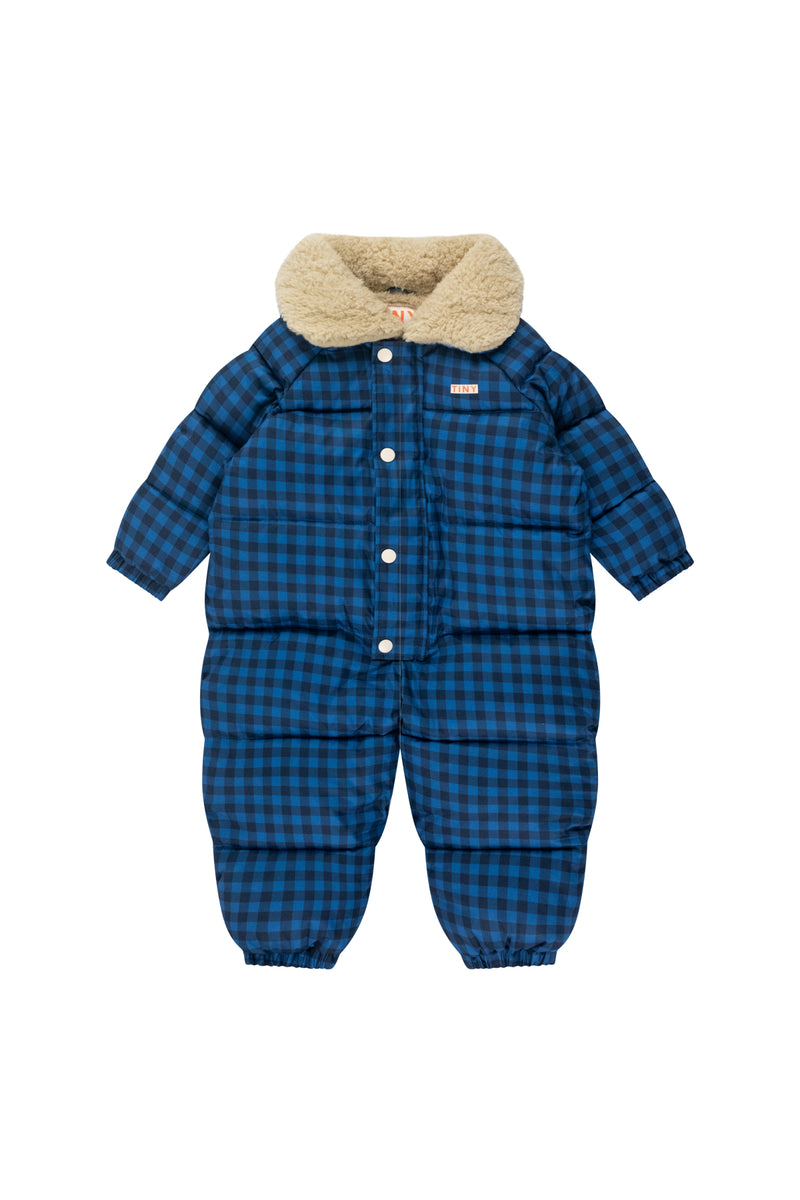 Tiny Cottons Vichy Padded Overall Navy