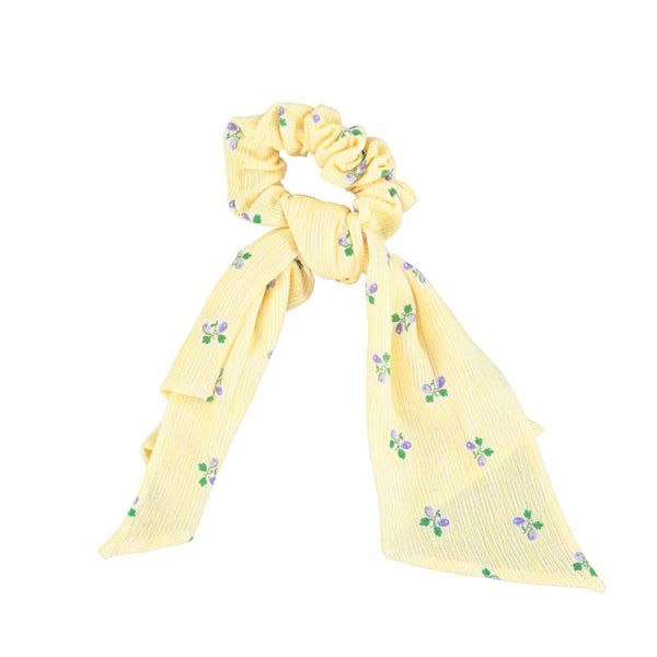 PiuPiuchick Scrunchie Yellow Stripes/Little Flowers