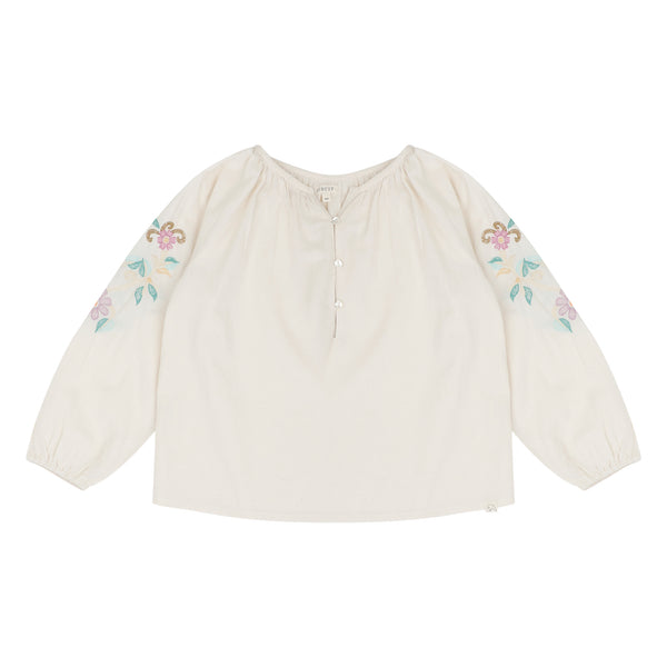 Jenest Lilly Blouse Natural With Embroidery
