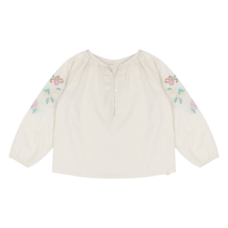 Jenest Lilly Blouse Natural With Embroidery