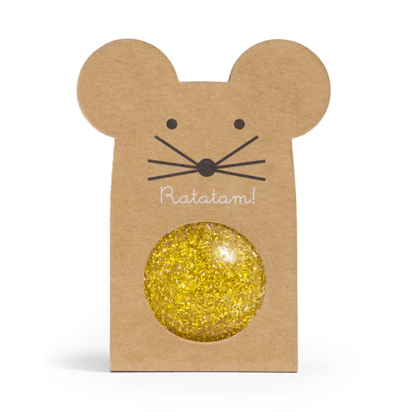 Ratatam Glitter Mouse Bouncy Balls Gold