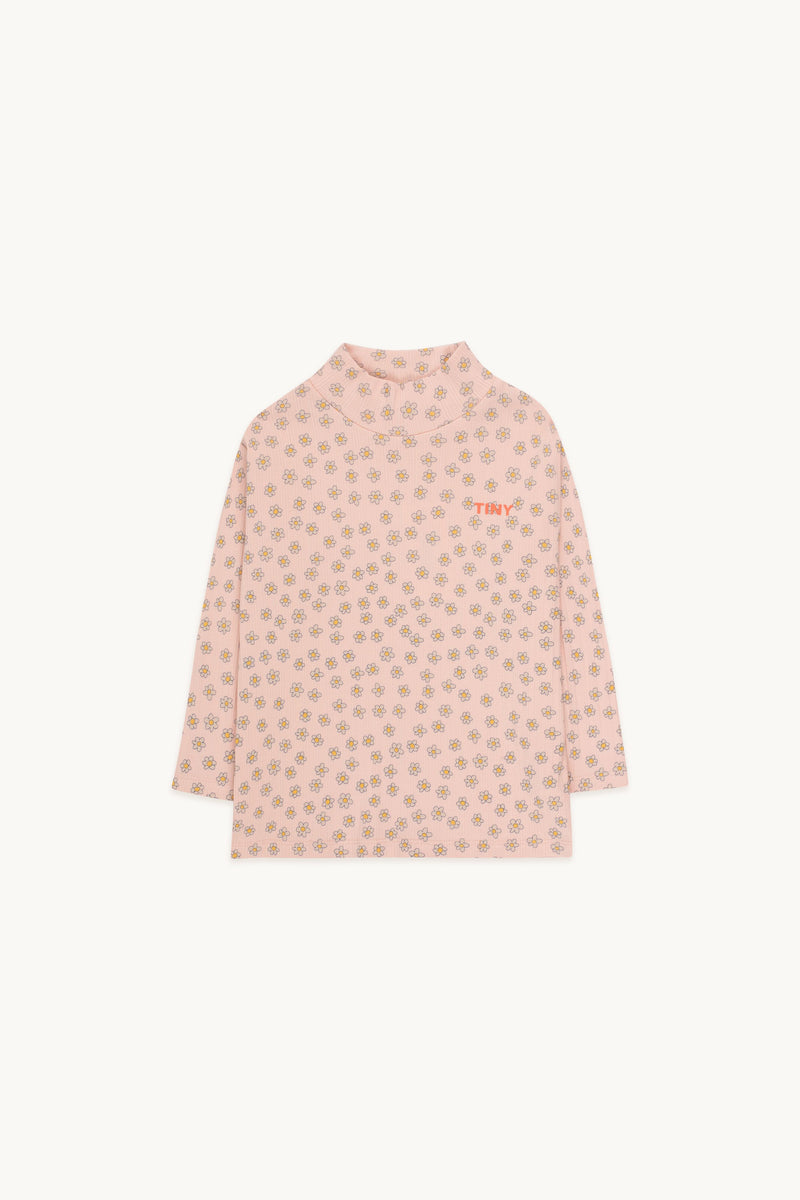 Tiny Cottons Daisies Mockneck T-shirt Wild Rose