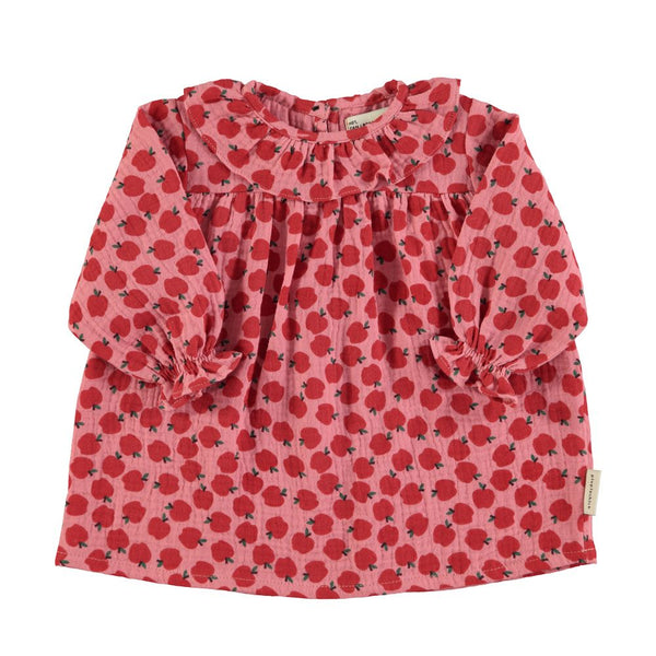 PiuPiuchick Baby Dress Light Pink/Red Apples